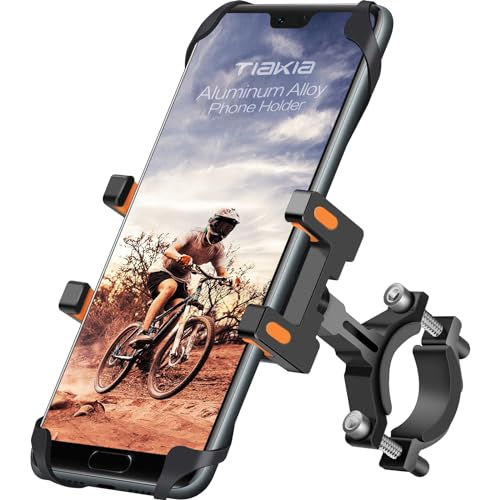 Tiakia Porta Cellulare Bici, Metallo Porta Cellulare Moto, Supporto Telefono Bicicletta Con Rotazione A 360°, Per Smartphone Da 4,5 A 7,0 Pollici