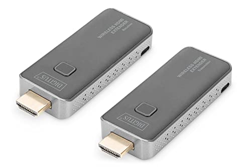 Digitus Extender Hdmi Wireless - Portata 50 M - Full-Hd 1080P 60 Hz - Punto A Punto - Plug&Play - Nero-Argento