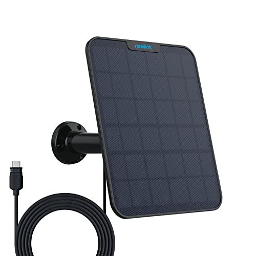 [Versione Aggiornata 2023] Reolink 6W Pannello Solare (Nero) Per Telecamera A Batteria Solare Da Esterno Senza Fili, Alimentazione Continua, Impermeab