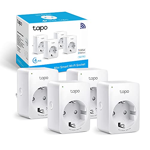 Tp-Link Presa Intelligente Wifi Smart Plug, Compatibile Con Alexa E Google Home, Controllo Remoto Tramite App Tapo, 10A, 2300W, Confezione Da 4 Pezzi
