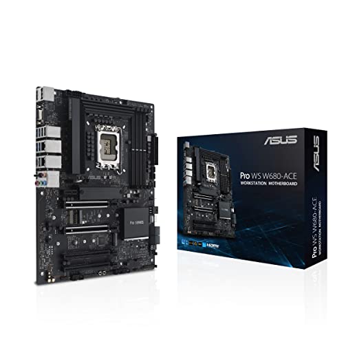 Asus Pro Ws W680-Ace Scheda Madre Intel W680 Lga 1700 Atx, Pcie 5.0, Ddr5, 2 Intel 2,5 Gb Ethernet, 3 Slot Pcie 4.0 M.2, 2 Usb 3.2 Gen 2, Slimsas, Sat