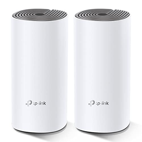 Tp-Link Deco E4 Wifi Mesh, Dual Band Ac1200, 2 Porte Ethernet 100Mbps, Modalità Router E Access Point, Parental Control, 2 Pezzi Con Copertura Fino A 