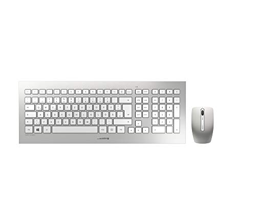 Cherry Dw 8000, Set Tastiera E Mouse Wireless, Layout Tedesco, Tastiera Qwertz, Tastiera Ultrapiatta A Batteria, Mouse A 3 Pulsanti Con Sensore A Infr