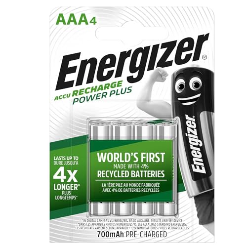 Energizer Batterie Ricaricabili Aaa, Recharge Power Plus, Confezione Da 4
