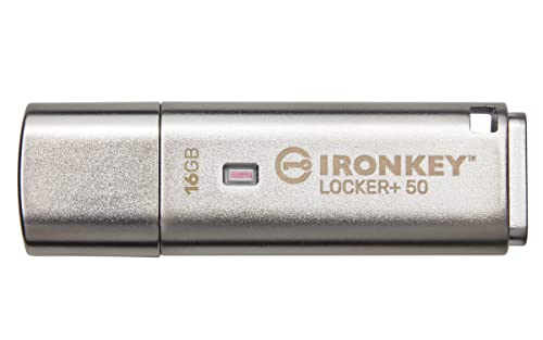 Kingston Ironkey Locker+ 50 Drive Flash Usb Xts-Aes Crittografato Per La Protezione Dei Dati Con Backup Usbtocloud Automatico-Iklp50/16Gb