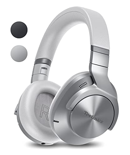 Technics Eah-A800E-S Cuffie Wireless, Auricolari Bluetooth Multipoint Over Ear, Con Cancellazione Rumore E Microfono, 50 Ore Di Riproduzione, Argento
