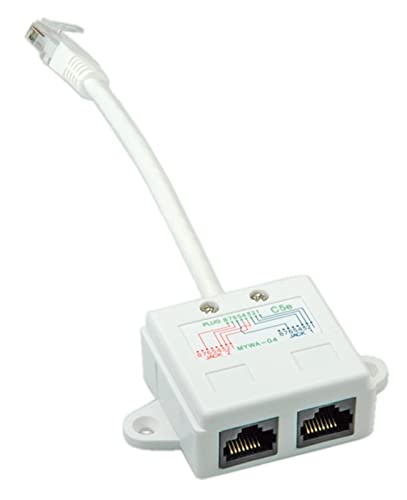 Roline T-Adapter Cat. 5E, Utp Rj45 Plug Rj45 Jack Bianco