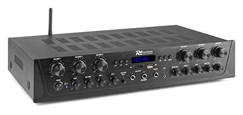 Versterker Met Bluetooth - Power Dynamics Pv260Bt - 6-Zone Versterker Met Radio & Mp3 Speler - 12X 50W - Zwart