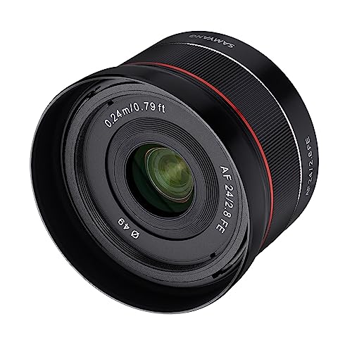 Samyang Af 24 Mm F2.8 Fe (Tiny But Wide) - Grandangolo 24 Mm Grandangolo Focale Fisso Per Sony E, Fe, E-Mount, Per Fotocamere Sony A9, A7, A6500, A630