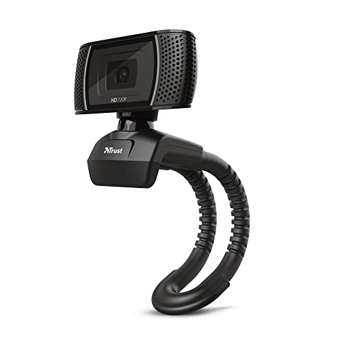 Trust Trino Webcam Hd Con Microfono Incorporati, 1280 X 720, Usb 2.0, Video Camera Per Pc Con Pulsante Foto, Supporto Universale, Per Mac, Windows, La