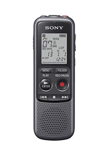 Sony Icd-Px240 Registratore Digitale Mono, Altoparlante Integrato, Jack Cuffie E Microfono, Memoria 4 Gb, Batteria Fino A 32 Ore, Nero/Grafite