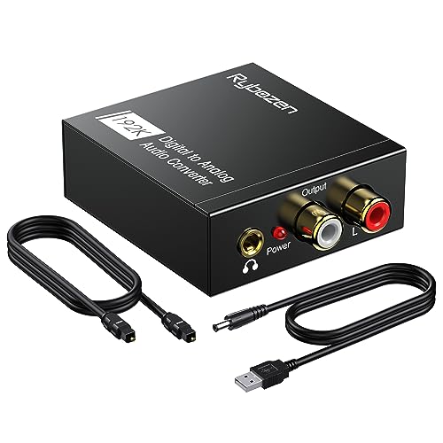 Dac Audio 192Khz,Adattatore Spdif Jack,Convertitore Ottico Rca,Convertitore Digitale Analogico Audio, Spdif Toslink A Audio Stereo Rca E Jack Da 3,5 M