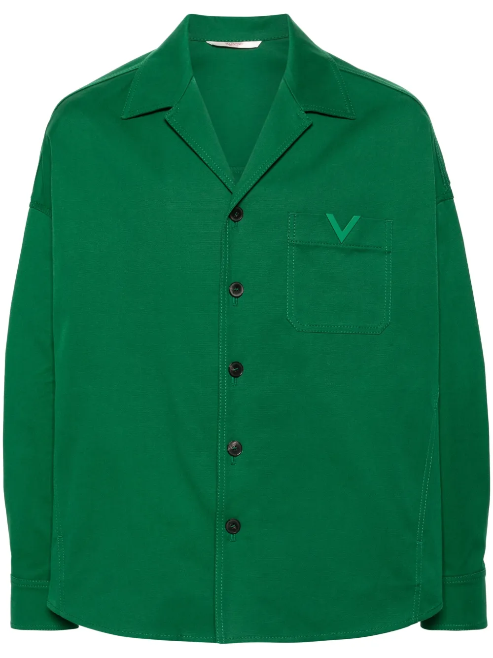 Valentino Garavani VLogo canvas shirt jacket - Verde