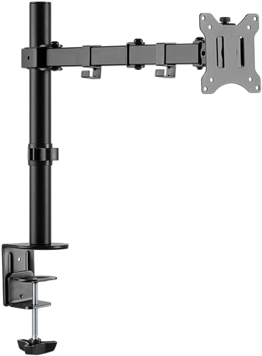 Goobay 58528 Staffa Per Monitor Per Un Monitor Tra 17" E 32" (43-81 Cm) / Staffa Monitor Regolabile In Altezza Inclinazione E Rotazione Per Il Montagg