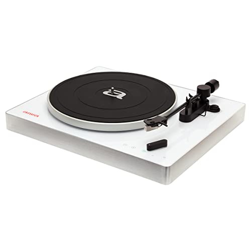 Aiwa - Apx-680Bt/Wt Giradischi Con Amplificatore E Radio Fm, 3 Vel. 33/45/78 Giri, 2 Speaker Integrati, Bluetooth 5.0-10 M., Player Usb/Sd, Audio Out