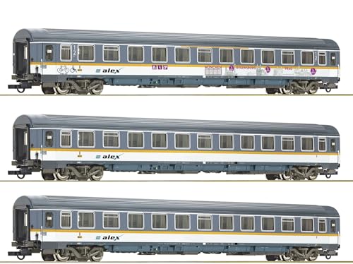 Roco 74018 H0 - Set Di 3 Carri Eurofima Alex Della Länderbahn