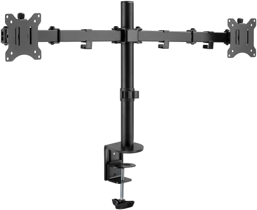 Goobay 58529 - Supporto Per Monitor Da 17" A 32" (43-81 Cm), Altezza Regolabile, Inclinabile E Girevole, Per Montaggio A Tavolo, Vesa 75 X 75 E 100 X