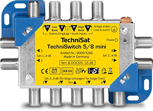 Technisat Techniswitch 5/8 Mini, Multi-Switch/Distributore Satellitare Per Un Massimo Di 8 Partecipanti, 100M Di Distanza A Ponte, Inclusa Trasmission