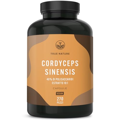 Cordyceps Sinensis - 19500 Mg - 270 Capsule (Estratto 10:1) Alto Dosaggio - Con Il 40% Di Polisaccaridi Bioattivi - Analizzata In Italia E Confezionat
