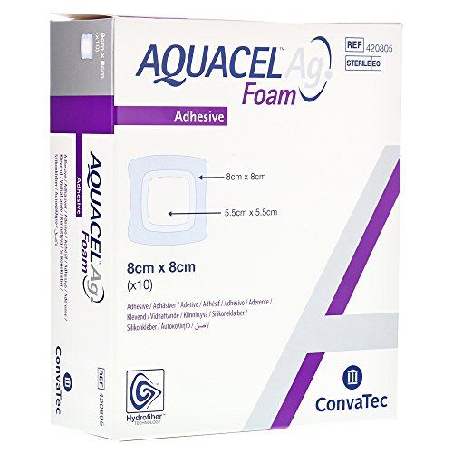 Adesivi Quadrati Aquacel Ag Foam Dressing, 8 X 8 Cm