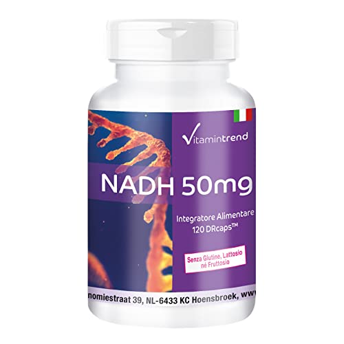 Nadh 50 Mg - 120 Capsule - Vegan - Altamente Dosato- A Rilascio Ritardato | Vitamintrend®