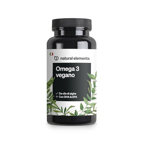 Omega 3 Vegan Ad Alta Efficienza – 1444Mg Olio Di Alghe – Ad Alto Dosaggio Con Epa & Dha Di Alta Qualità – 90 Capsule – Natural Elements