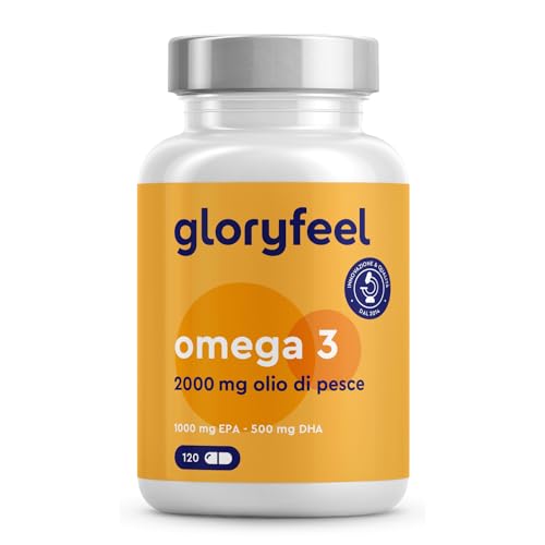 Omega 3, 2000Mg, Con 1000Mg Epa + 500Mg Dha, Olio Di Pesce Ad Alto Dosaggio, 120 Capsule, In Forma Trigliceridi Riesterificati, Integratore Omega3, Fo