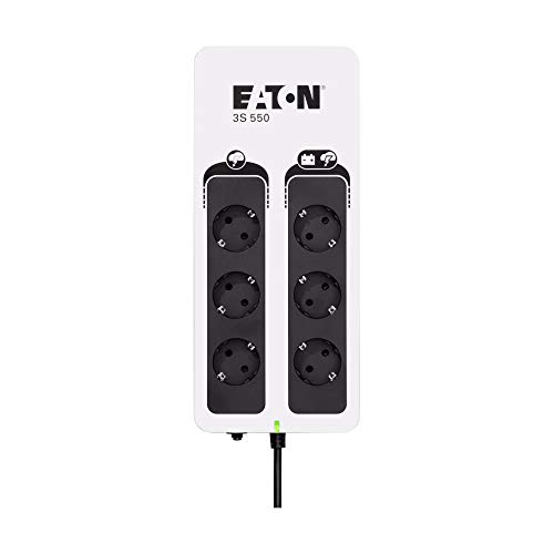 Eaton Ups 3S 550 Din - Off-Line Ups - Gruppo Di Continuità (Ups) - 550Va (6 Prese Din, Limitatore Di Sovratensione, Silenziatore) - Interfaccia Usb (C