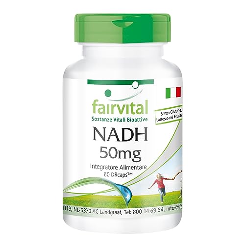 Fairvital | Nadh 50Mg - Per 2 Mesi - Vegan - Alto Dosaggio - 60 Capsule - Drcaps® A Rilascio Ritardato