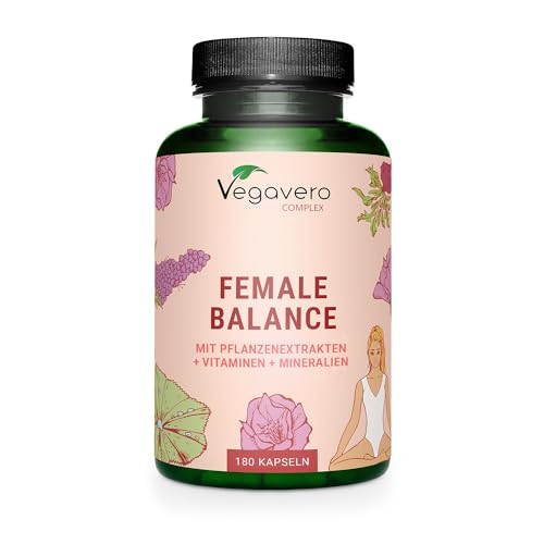 Female Balance | 180 Capsule | Per Squilibrio Ormonale Con Agnocasto, Maca, Magnesio, Acido Folico, Vitamine E Minerali | Amenorrea E Pms | Vegan E Se