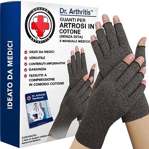 Guanti A Compressione Per Artrosi Alle Mani – Tutore Tunnel Carpale Per Alleviare Intorpidimento, Gonfiore E Infiammazioni – Senza Dita E In Morbido C