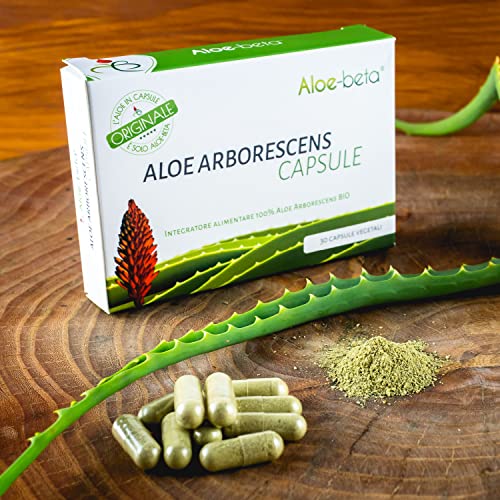 Aloe Arborescens Capsule - 100% Aloe Vera Biologica - Made In Italy - Integratore Alimentare Bio - Migliore Delle Capsule Di Aloe Vera - Confezioni Da
