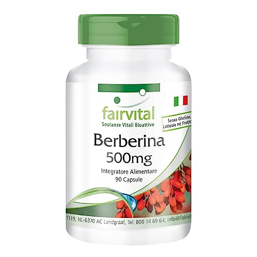 Fairvital | Berberina 500Mg - Altamente Dosato - Vegan - 90 Capsule - Berberina Hcl