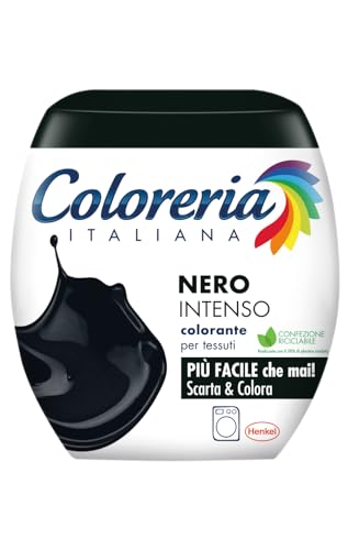 Coloreria Italiana Grey Colorante Tessuti E Vestiti In Lavatrice, Nero Intenso, 1 Confezione