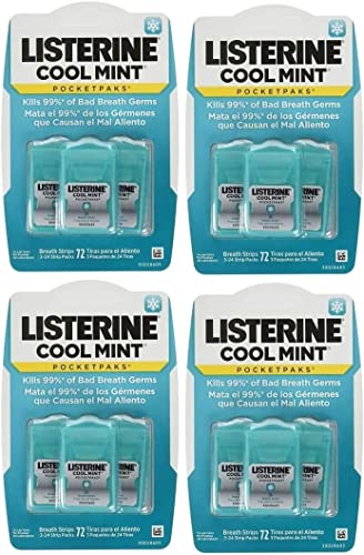 Listerine Pocketpaks Strisce Igiene Orale, Cool Mint - 24 Ea, Caso Di 12