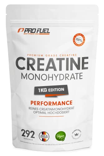 Creatina Monoidrata Polvere 1Kg / 1000G Micronizzata Ad Alto Dosaggio, Pura Senza Additivi, 100% Vegana