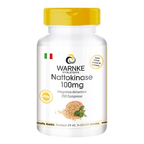 Nattokinase 100Mg - 2000 Fu - Altamente Dosato - Vegan - 250 Compresse | Warnke Vitalstoffe