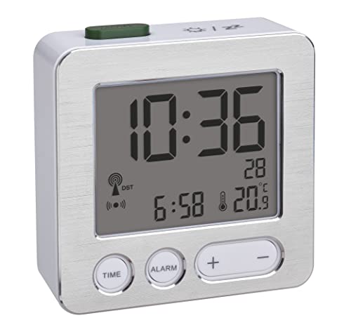 Tfa Dostmann 60.2545.54 Sveglia Digitale Radiocomandata, Plastica, Bianco/Argento
