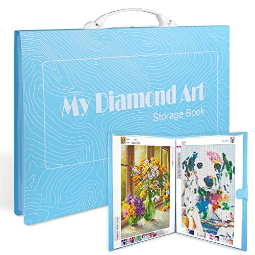 Igugi 5D Diamond Painting Album,A3 Pagine Diamond Painting Storage Book,Con 30 Protezioni Tascabili,Diy Diamond Art Storage Folder