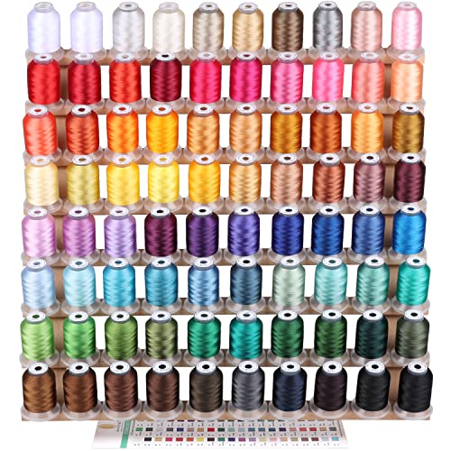 New Brothread 80 Bobine Janome Colori Poliestere Filo Di Ricamo Macchina 500M - Nuovi Colori Assortimento