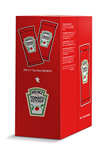 Heinz Tomato Ketchup Sachet - Confezione Da 200 Pezzi