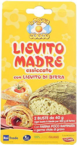 3 X Lo Conte Lievito Madre Lievito Pizza, Pane, Croissa, 2 Sacchetti Da 40 G