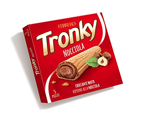 Ferrero Tronky Nocciola - 5 Pezzi, Wafer Croccantissimo Con Ripieno Di Crema Di Nocciole E Granella Tostata, Confezione Da 90 Gr
