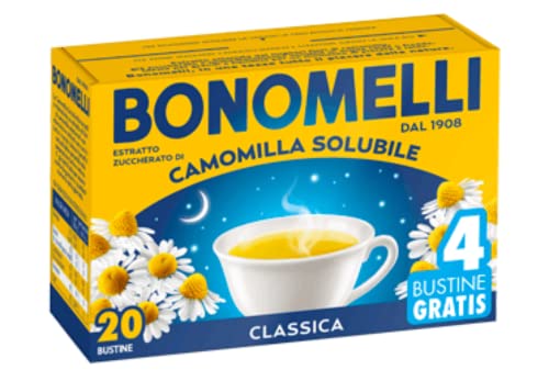 Bonomelli Camomilla Solubile Classica 20 Bustine, Concentrato Estratto Da Fiori Selezionati, Dona Momenti Di Calma E Relax