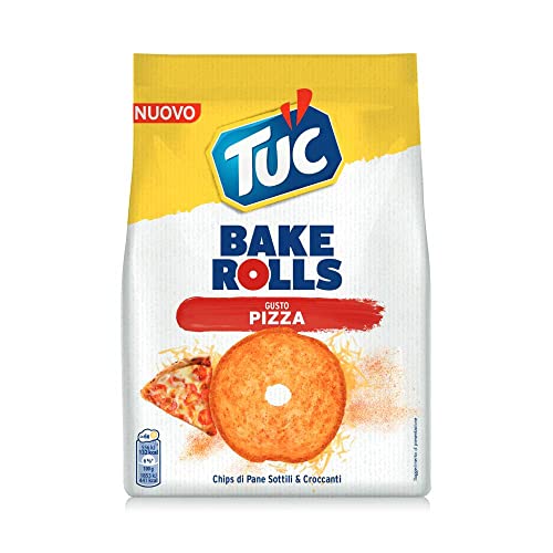 Tuc Bake Rolls, Gusto Pizza, Chips Di Pane Cotte Al Forno, Sottili E Croccanti, 150G
