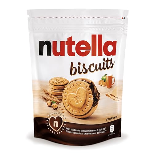 Nutella Biscuits - Croccanti Biscotti Con Un Cremoso Ripieno Di Nutella, Con Farina Di Frumento E Zucchero Di Canna, Ottimali Come Colazione, Snack E