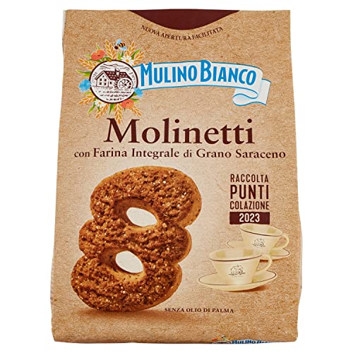 Mulino Bianco Biscotti Frollini Molinetti Con Farina Integrale Di Grano Saraceno, Colazione Ricca Di Gusto, 800 G