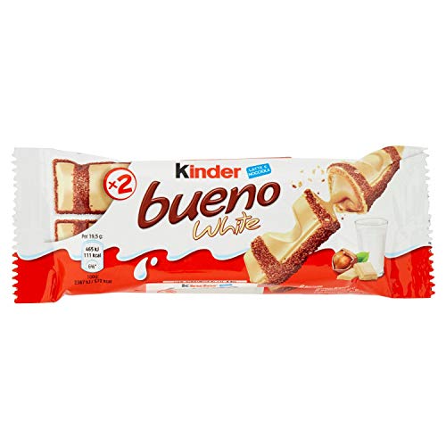 Kinder Bueno Wafer Farcito Al Latte E Nocciole Ricoperto Di Cioccolato Bianco - Pacco Da 30 Pezzi