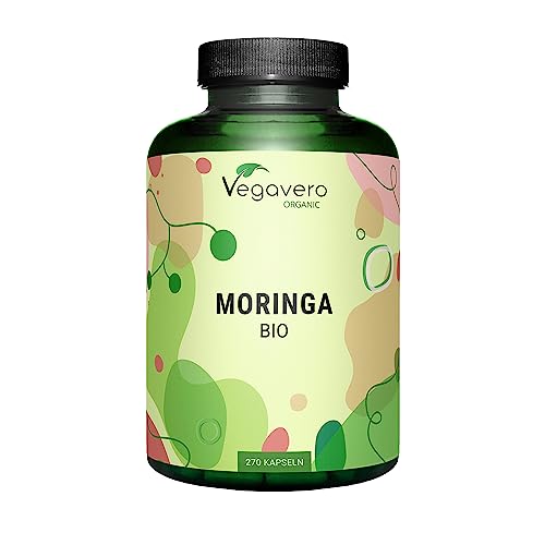 Moringa Oleifera Capsule Vegavero® | 100% Bio | 600 Mg | 270 Capsule | Vegan