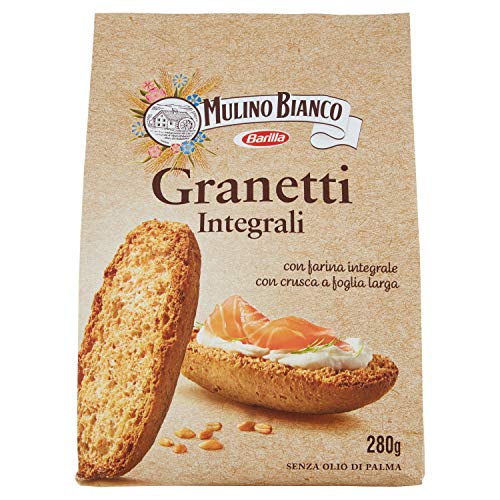 Mulino Bianco Crostini Granetti Integrali, Snack Salato Per La Merenda, 280 Grammo